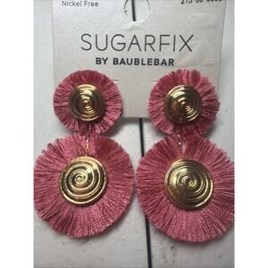 SugarFix by BaubleBar Threaded Drop Earrings - Pink/Gold - NEW